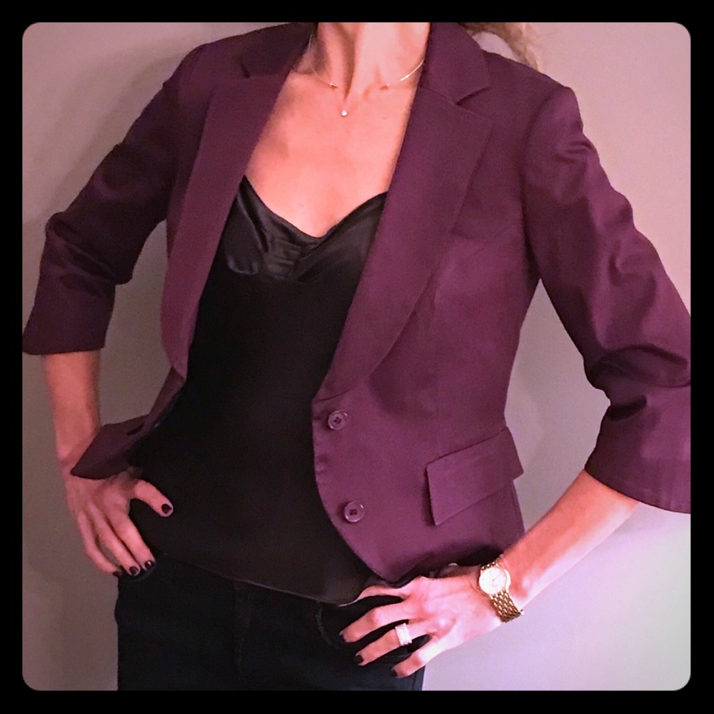 Sisley Eggplant-toned cropped jacket Size 44 (Med)